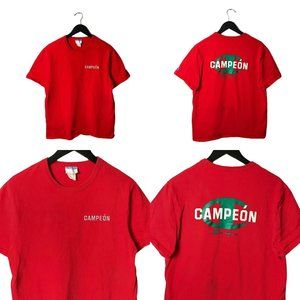 Champion Campeon T Shirt Fit Sports Embroidered Tee Short Sleeve Cotton Solid